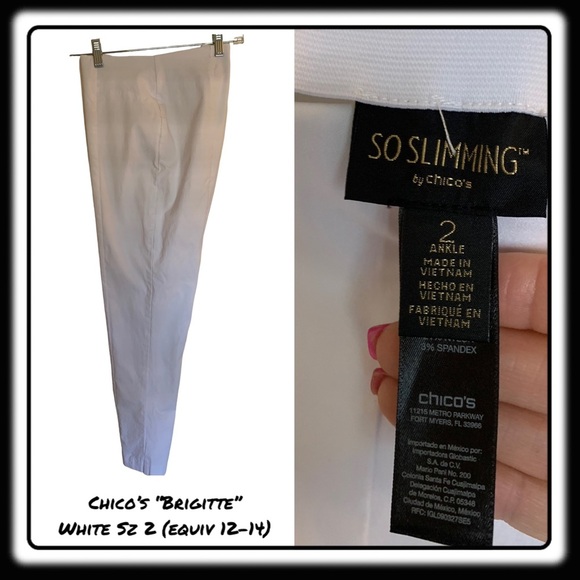 Chicos Brigitte solid white “so slimming” ankle (26”) length (12-14). Worn once - Picture 1 of 7
